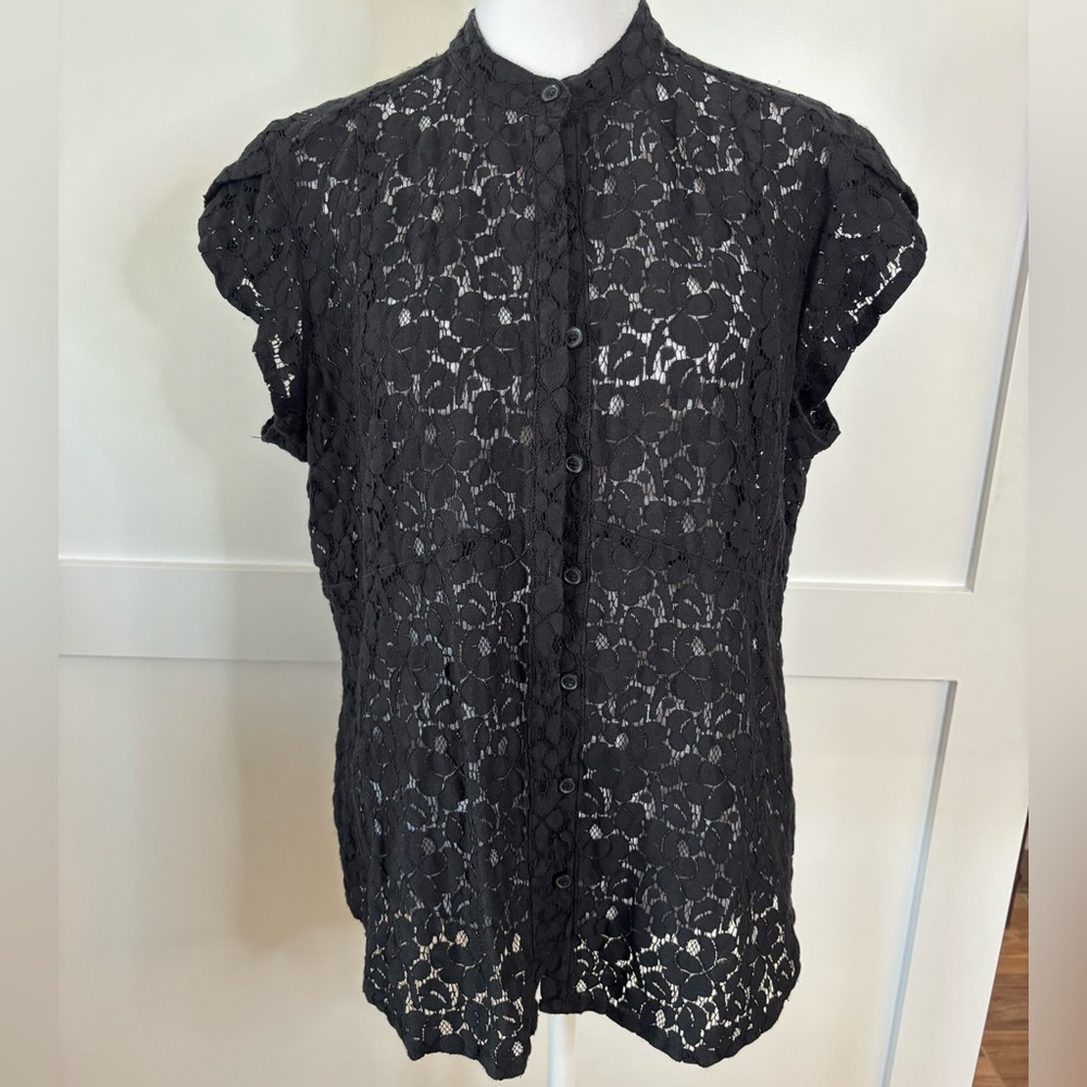 Michael Kors Elegant Black Lace Women's Top